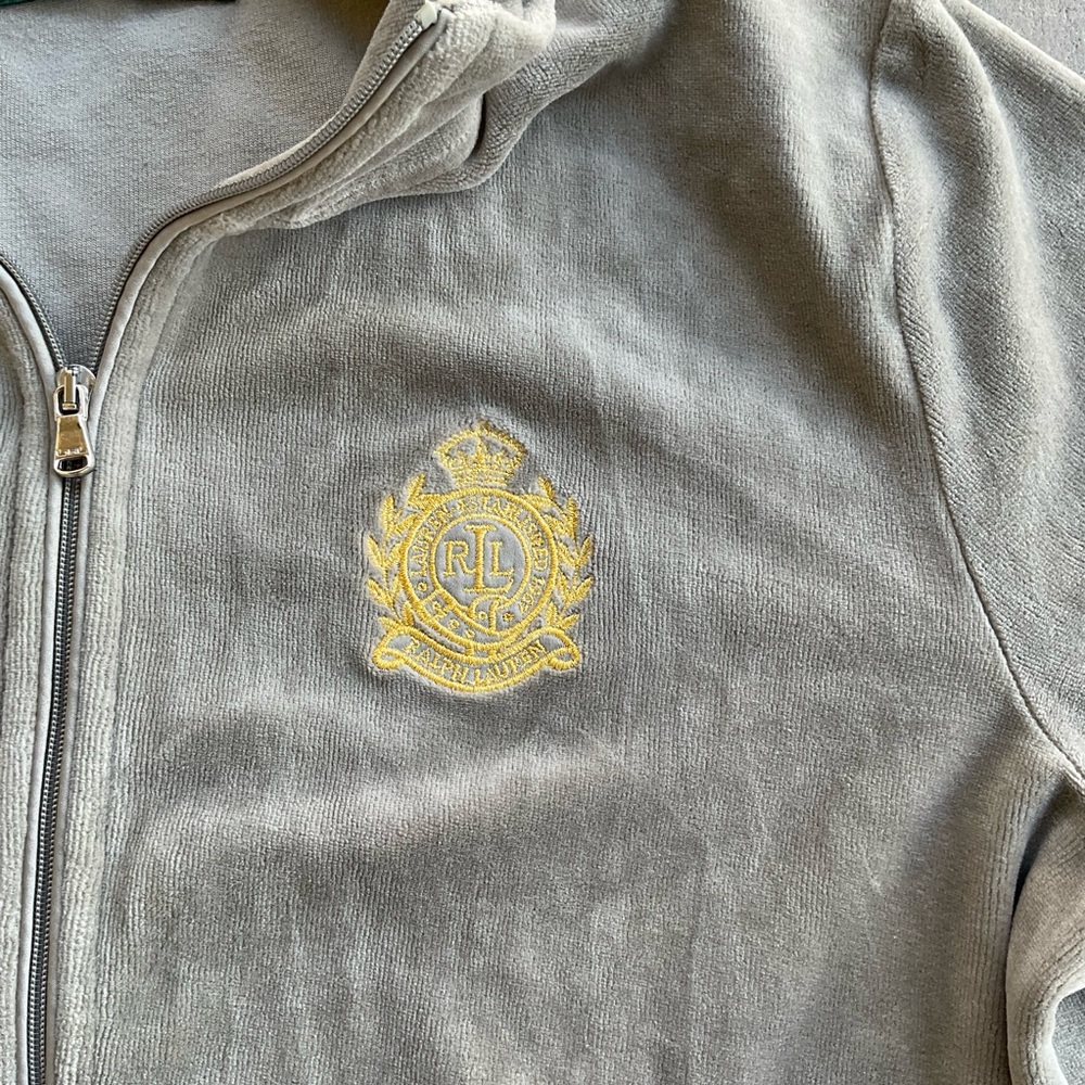 Lauren Ralph Lauren full zip velour track jacket - Picture 4 of 6